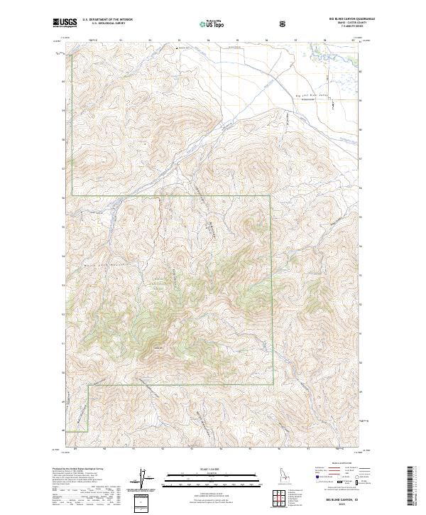 US Topo 7.5-minute map for Big Blind Canyon ID