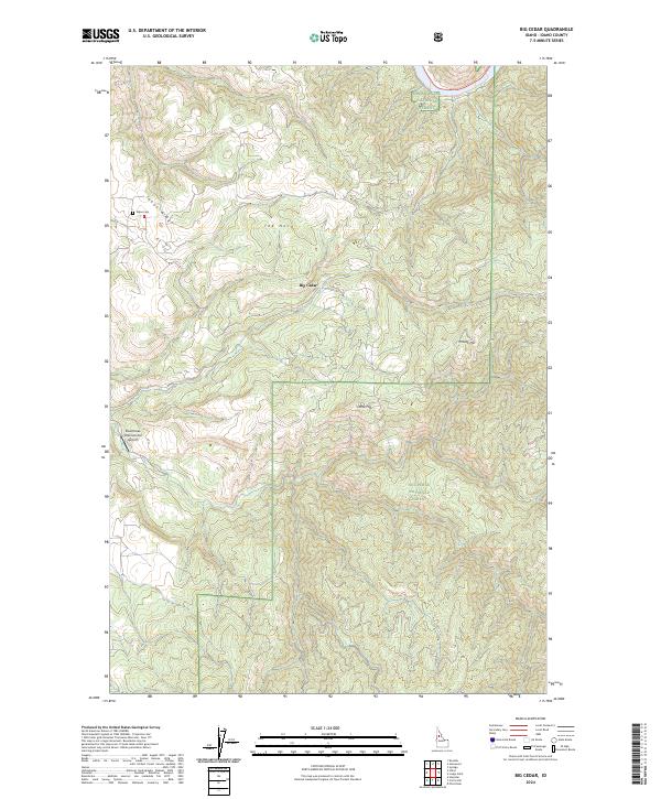 US Topo 7.5-minute map for Big Cedar ID