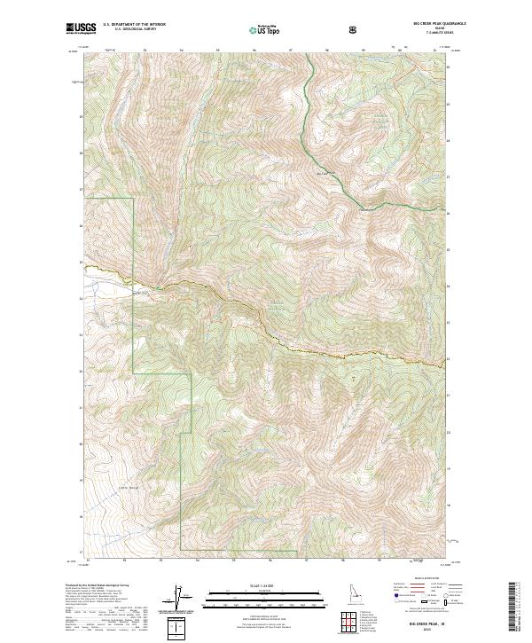 US Topo 7.5-minute map for Big Creek Peak ID