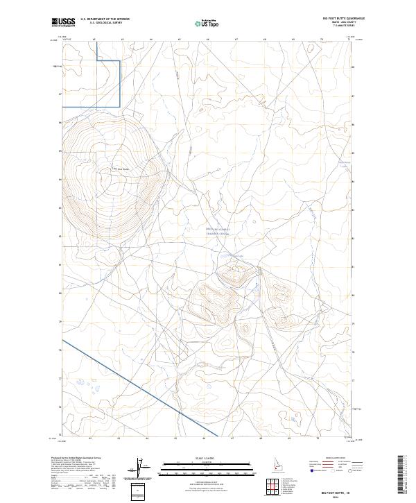 US Topo 7.5-minute map for Big Foot Butte ID