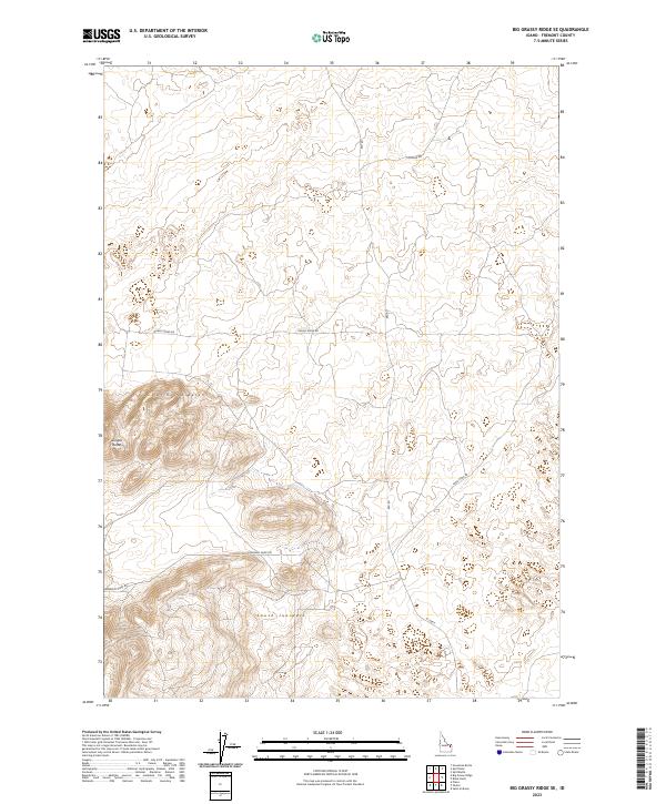 US Topo 7.5-minute map for Big Grassy Ridge SE ID