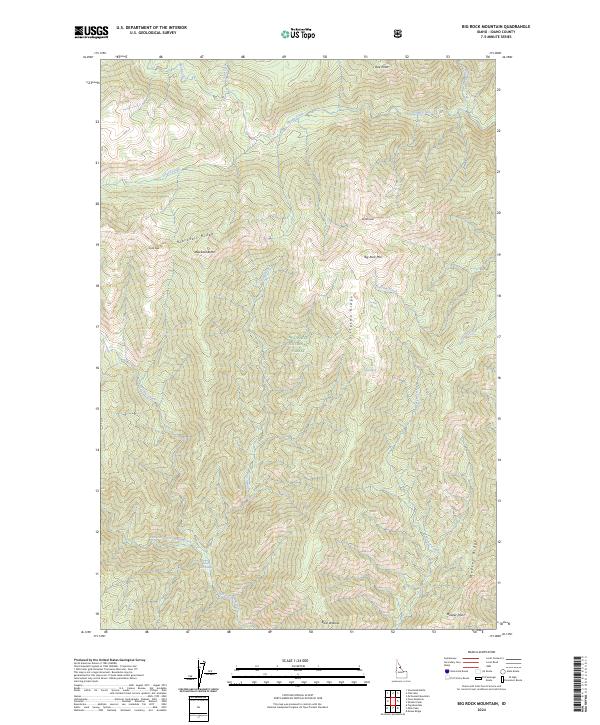 US Topo 7.5-minute map for Big Rock Mountain ID