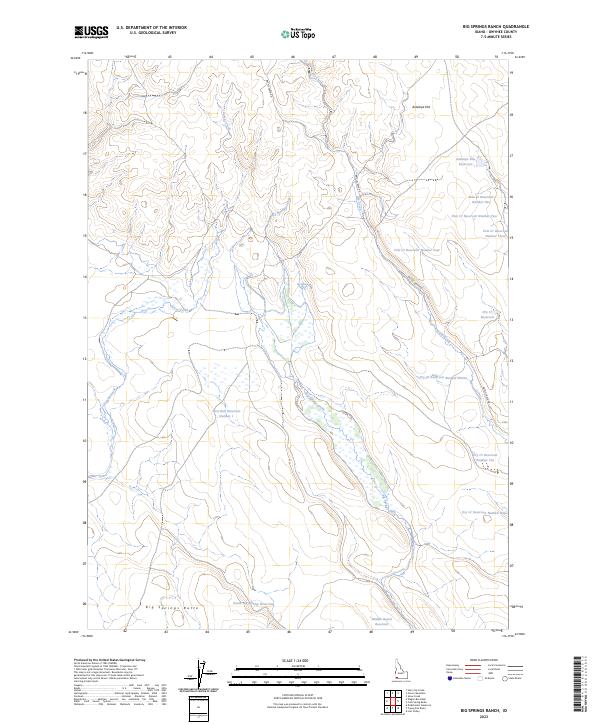 US Topo 7.5-minute map for Big Springs Ranch ID