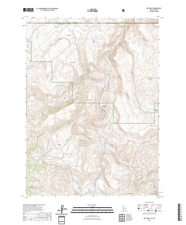 US Topo 7.5-minute map for Big Table IDNV