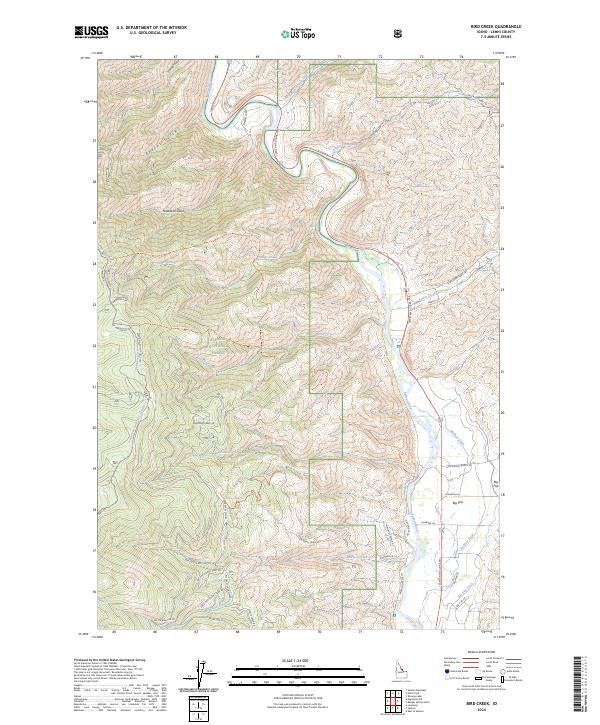 US Topo 7.5-minute map for Bird Creek ID