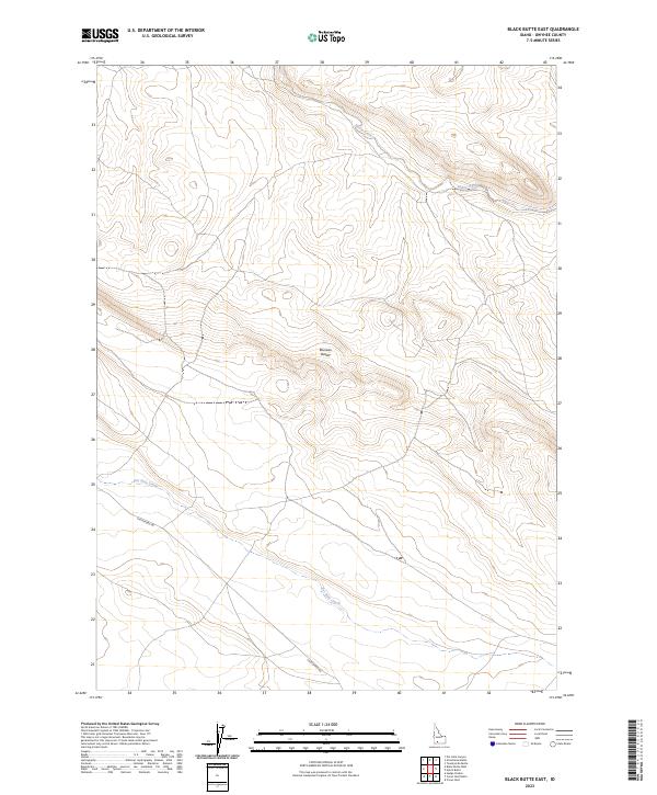 US Topo 7.5-minute map for Black Butte East ID