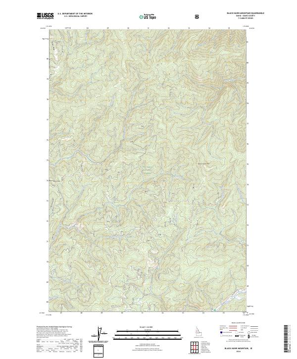 US Topo 7.5-minute map for Black Hawk Mountain ID