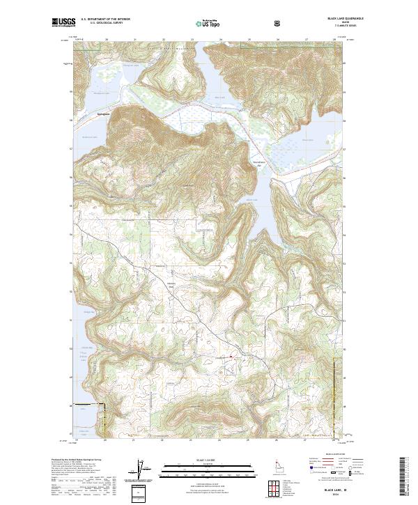 US Topo 7.5-minute map for Black Lake ID