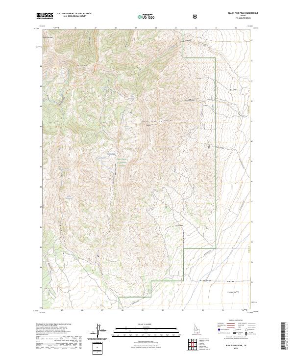 US Topo 7.5-minute map for Black Pine Peak ID