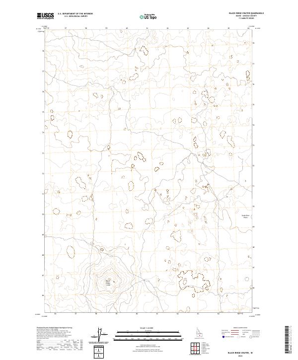 US Topo 7.5-minute map for Black Ridge Crater ID