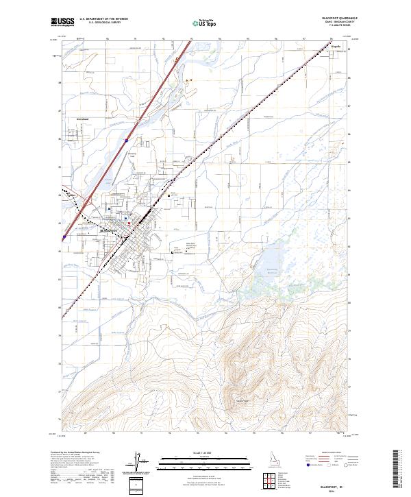 US Topo 7.5-minute map for Blackfoot ID