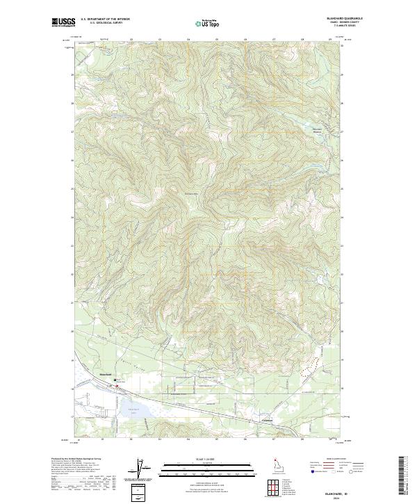 US Topo 7.5-minute map for Blanchard ID