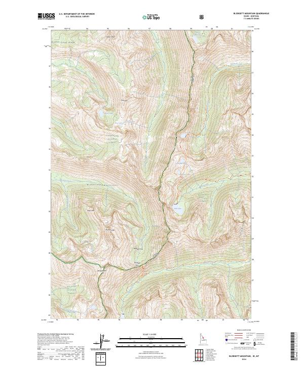 US Topo 7.5-minute map for Blodgett Mountain IDMT