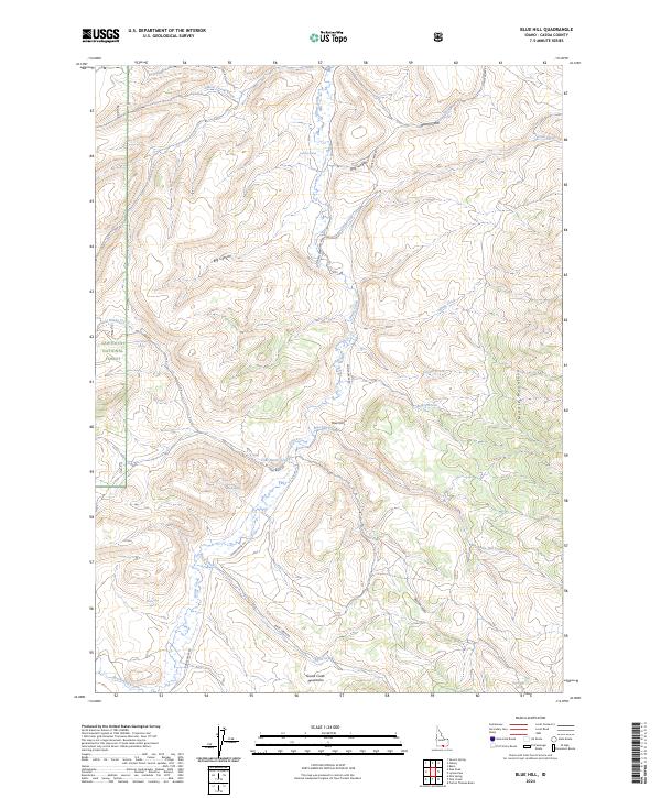 US Topo 7.5-minute map for Blue Hill ID