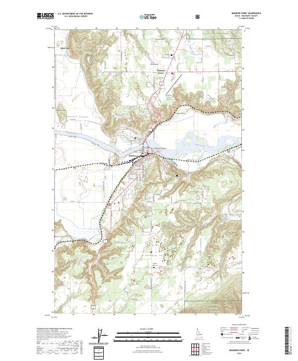 US Topo 7.5-minute map for Bonners Ferry ID