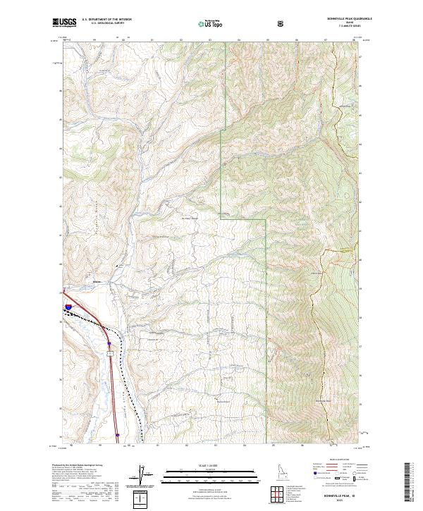 US Topo 7.5-minute map for Bonneville Peak ID