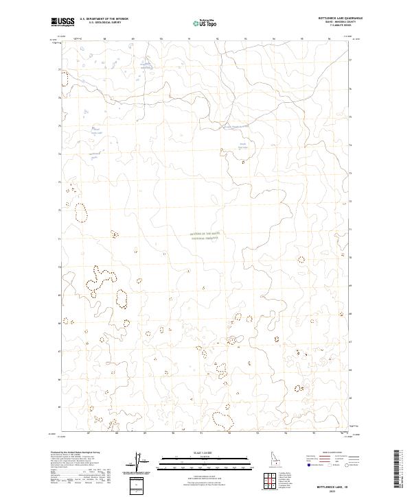 US Topo 7.5-minute map for Bottleneck Lake ID