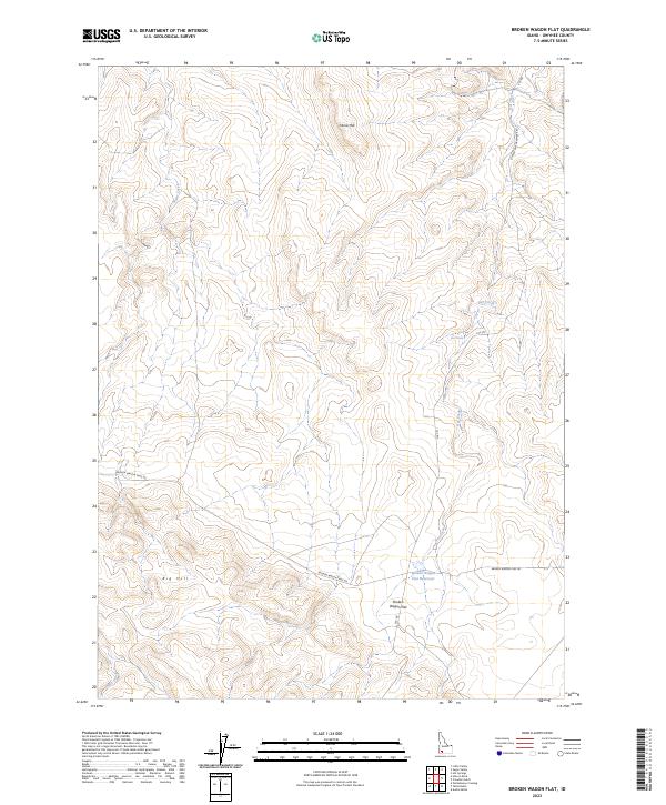 US Topo 7.5-minute map for Broken Wagon Flat ID