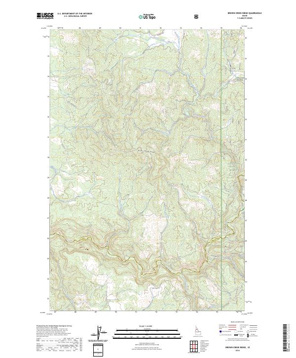 US Topo 7.5-minute map for Brown Creek Ridge ID