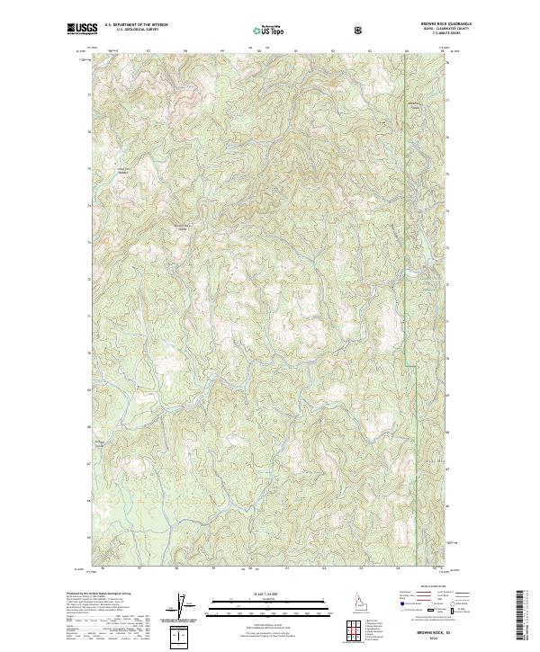 US Topo 7.5-minute map for Browns Rock ID