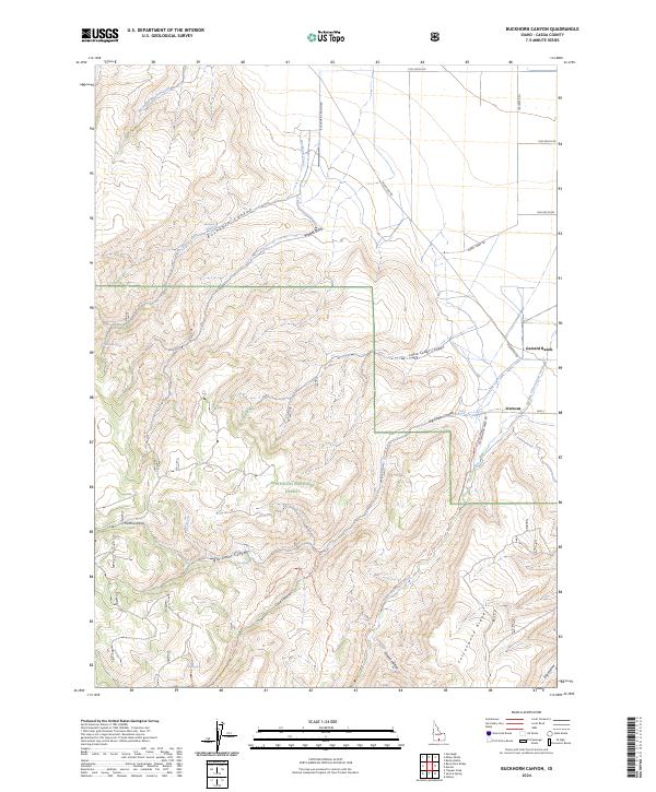 US Topo 7.5-minute map for Buckhorn Canyon ID