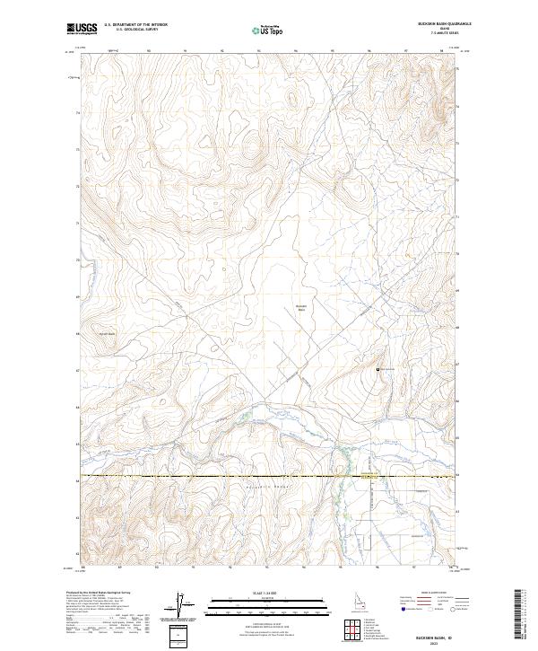 US Topo 7.5-minute map for Buckskin Basin ID