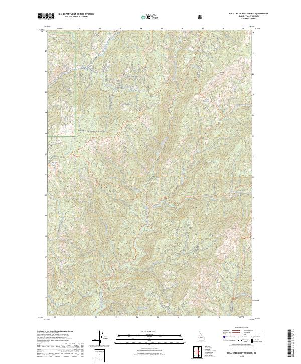 US Topo 7.5-minute map for Bull Creek Hot Springs ID