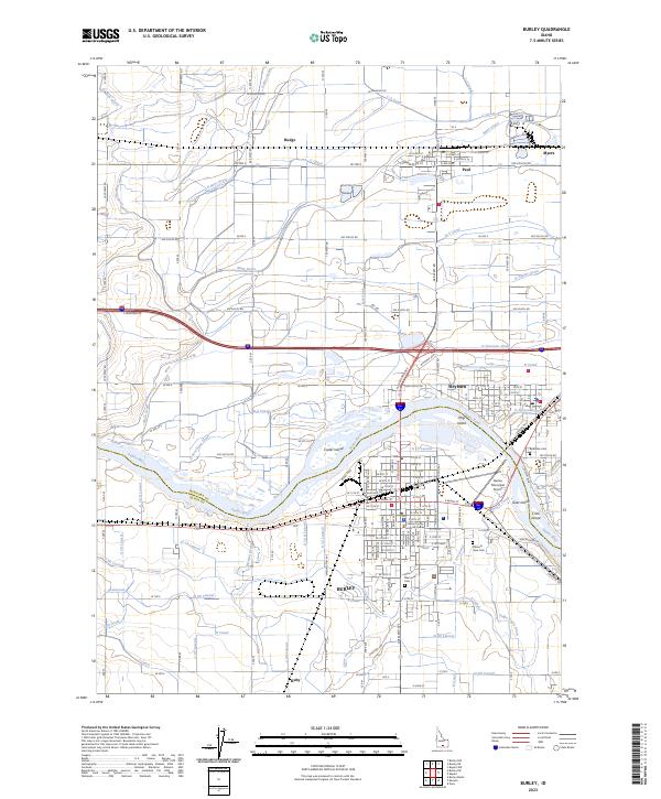 US Topo 7.5-minute map for Burley ID