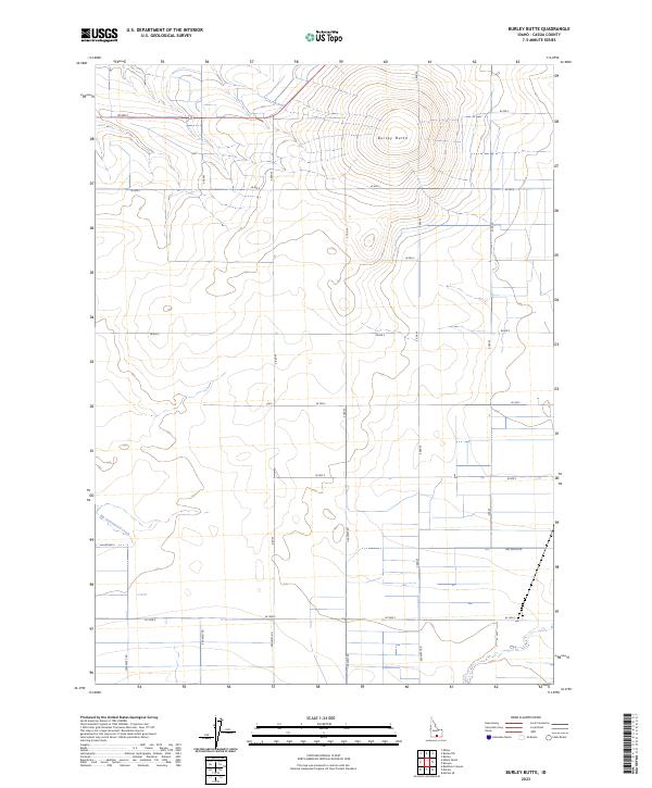 US Topo 7.5-minute map for Burley Butte ID