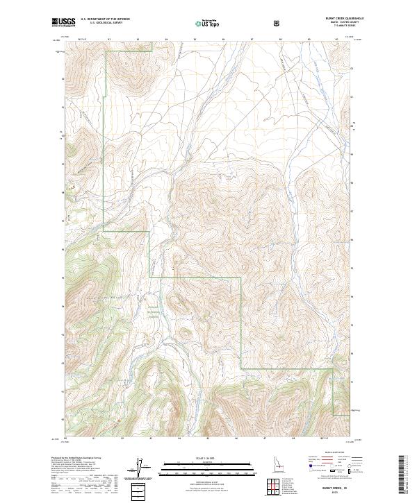 US Topo 7.5-minute map for Burnt Creek ID