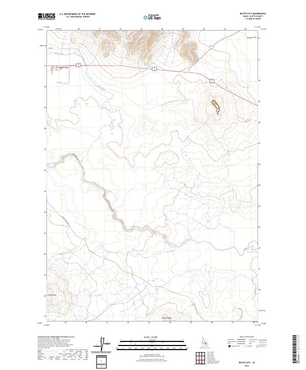 US Topo 7.5-minute map for Butte City ID