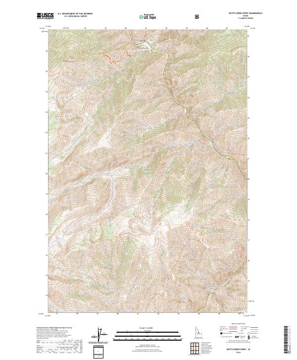 US Topo 7.5-minute map for Butts Creek Point ID