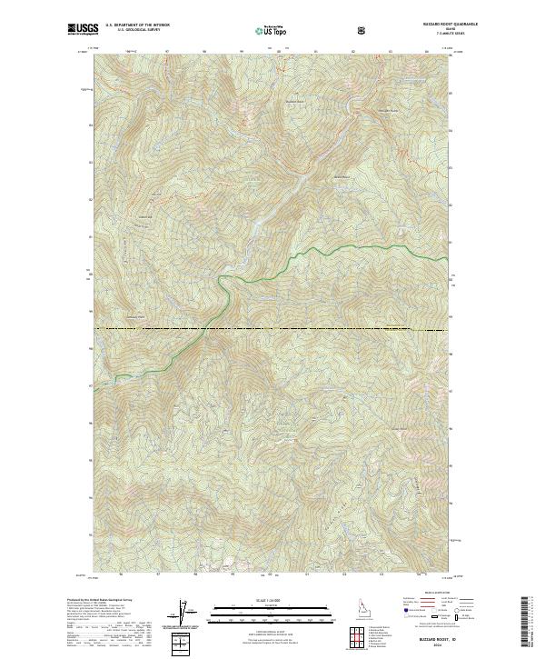 US Topo 7.5-minute map for Buzzard Roost ID