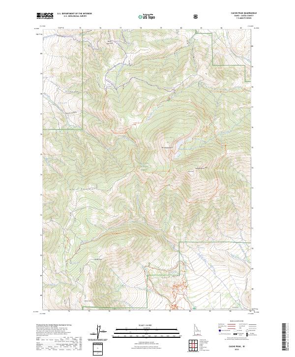 US Topo 7.5-minute map for Cache Peak ID