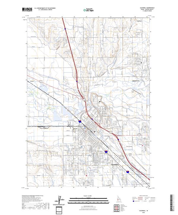 US Topo 7.5-minute map for Caldwell ID