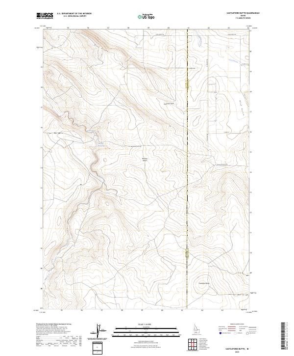 US Topo 7.5-minute map for Castleford Butte ID