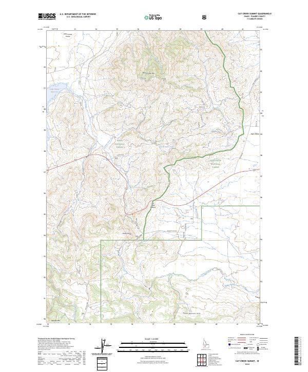 US Topo 7.5-minute map for Cat Creek Summit ID