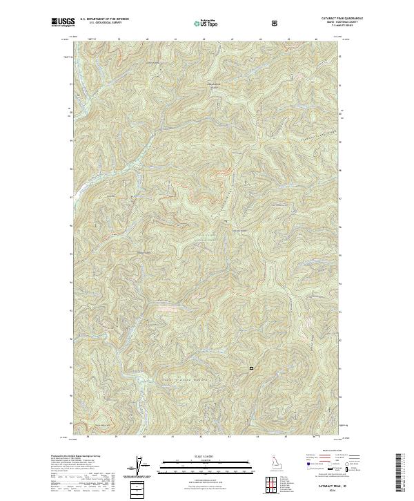 US Topo 7.5-minute map for Cataract Peak ID