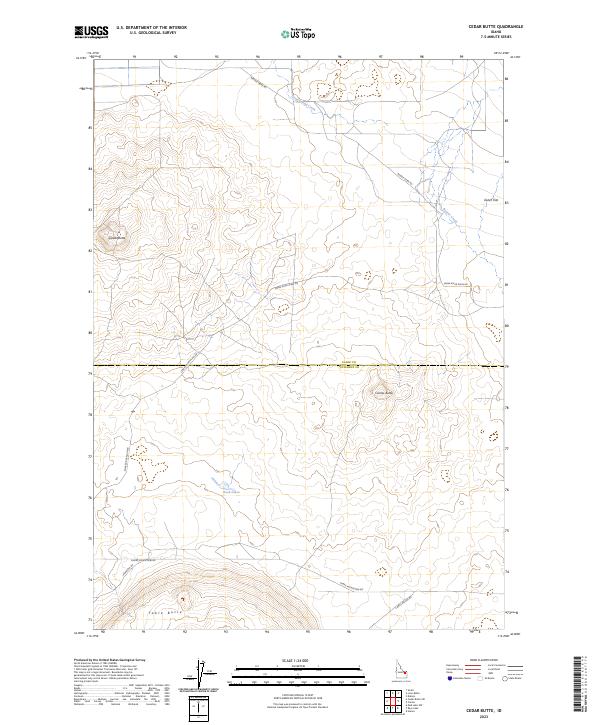 US Topo 7.5-minute map for Cedar Butte ID