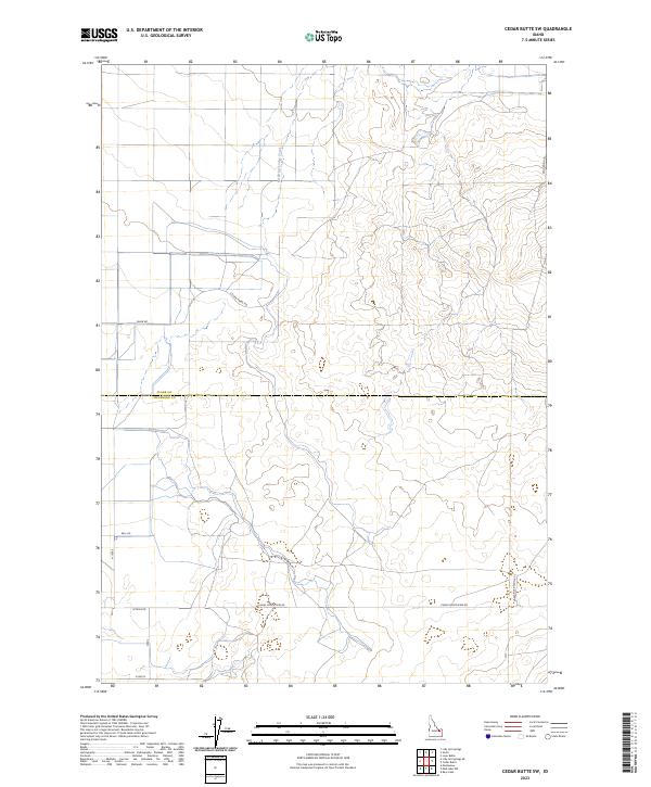 US Topo 7.5-minute map for Cedar Butte SW ID