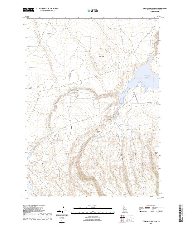 US Topo 7.5-minute map for Cedar Creek Reservoir ID