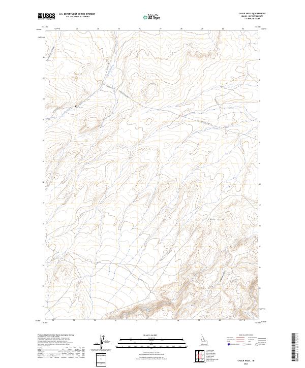 US Topo 7.5-minute map for Chalk Hills ID