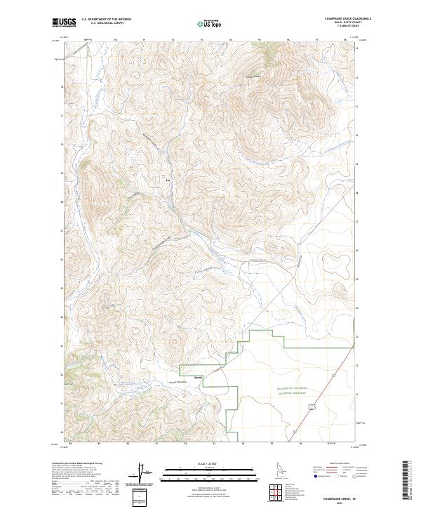 US Topo 7.5-minute map for Champagne Creek ID