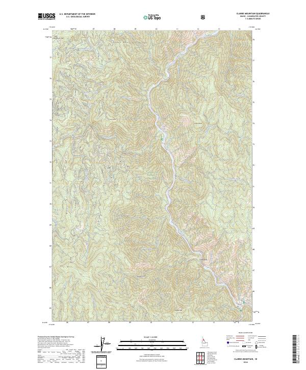 US Topo 7.5-minute map for Clarke Mountain ID