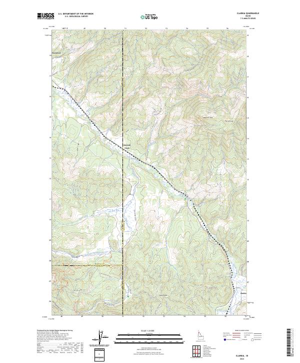 US Topo 7.5-minute map for Clarkia ID