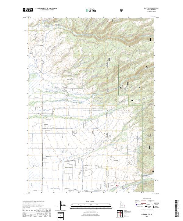 US Topo 7.5-minute map for Clawson IDWY