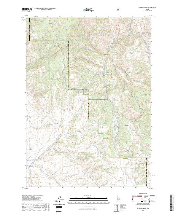 US Topo 7.5-minute map for Clifton Creek ID