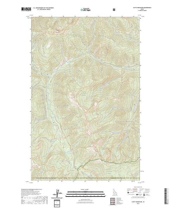 US Topo 7.5-minute map for Clifty Mountain ID