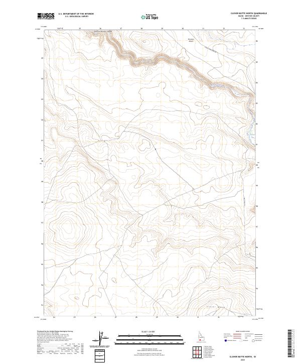 US Topo 7.5-minute map for Clover Butte North ID