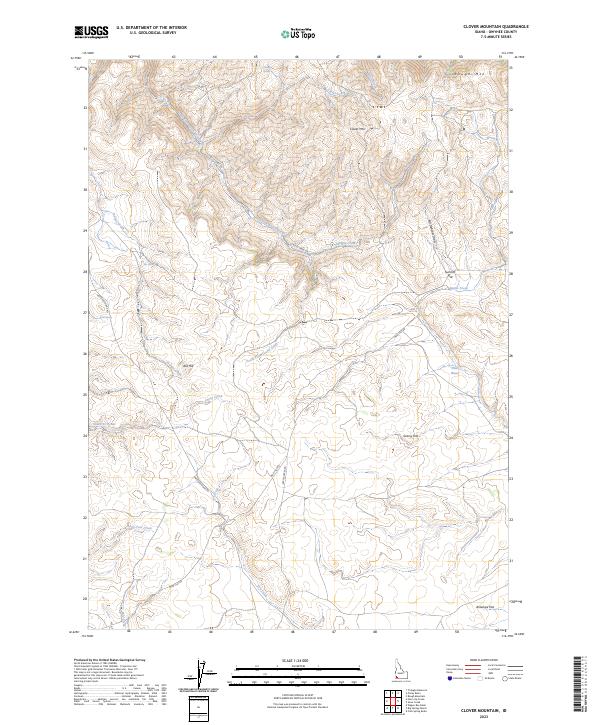 US Topo 7.5-minute map for Clover Mountain ID